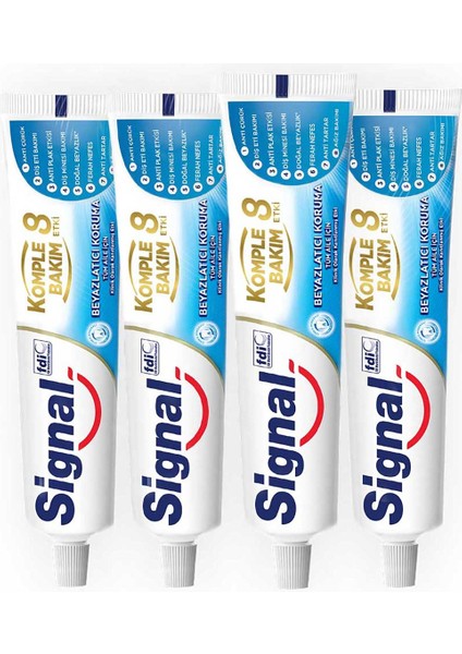 Diş Macunu Komple Bakım 8 Etki Koruma 75 Ml X4