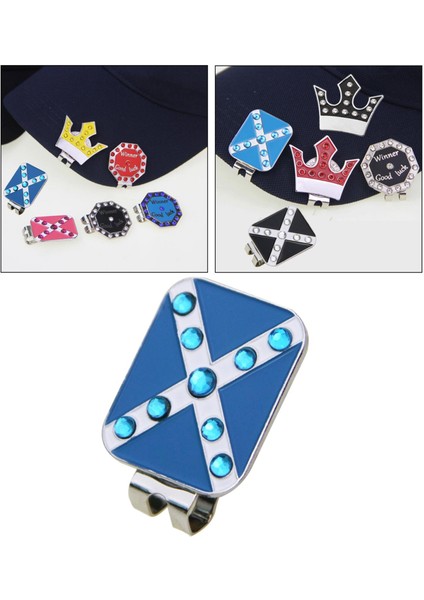 Rhinestone Golf Işaretleyiciler Ayrılabilir Kadın Şğ Anti-Pas Putt Dörtgen Mavi (Yurt Dışından)