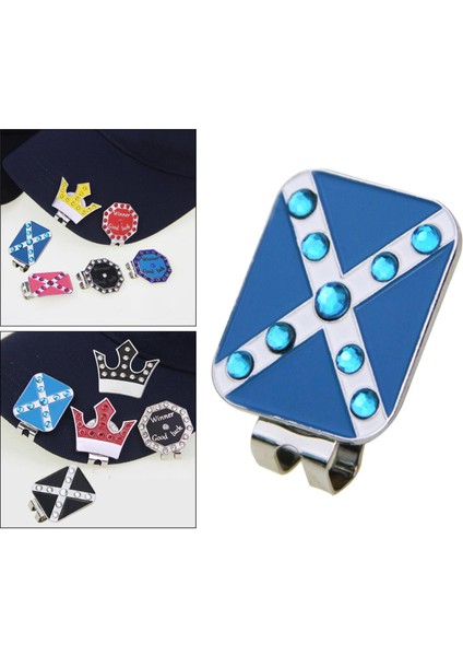Rhinestone Golf Işaretleyiciler Ayrılabilir Kadın Şğ Anti-Pas Putt Dörtgen Mavi (Yurt Dışından)