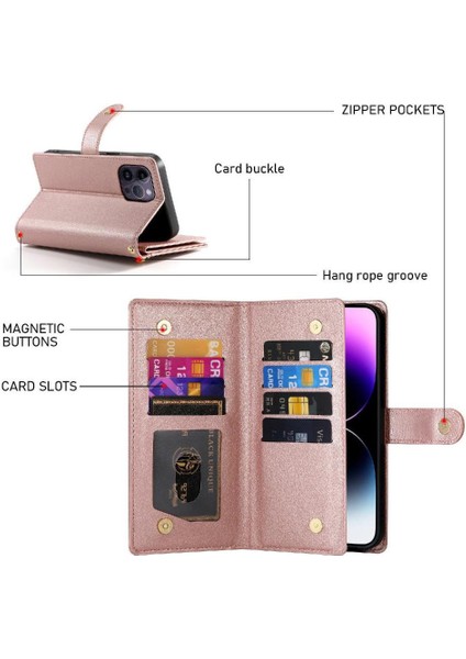 IPhone 14 Için Flip Case Pro Max Iş Crossbody Kayış Cüzdan Standı (Yurt Dışından) fiyatları
