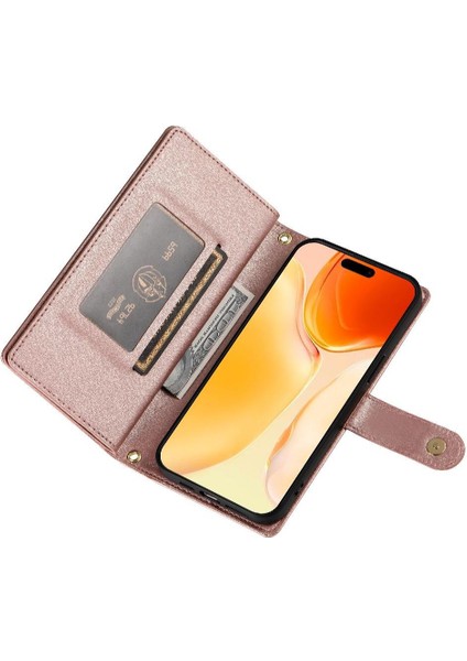 IPhone 16 Için Flip Case Artı Cüzdan Crossbody Kayış Standı Çok Fonksiyonlu (Yurt Dışından)