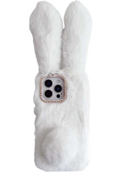 IPhone 16 Için Kılıf Pro Sevimli Peluş Tavşan Kulaklar Peluş Telefon Kılıfı Sonbahar ve (Yurt Dışından)
