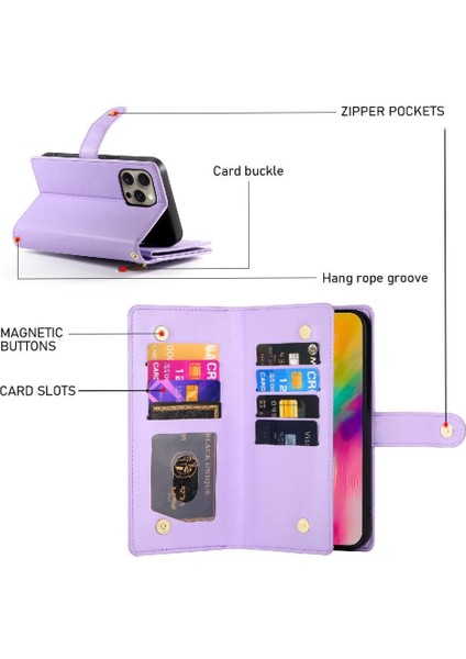 IPhone 16 Için Flip Case Pro Max Çok Fonksiyonlu Cüzdan Crossbody Kayış (Yurt Dışından) fiyatları