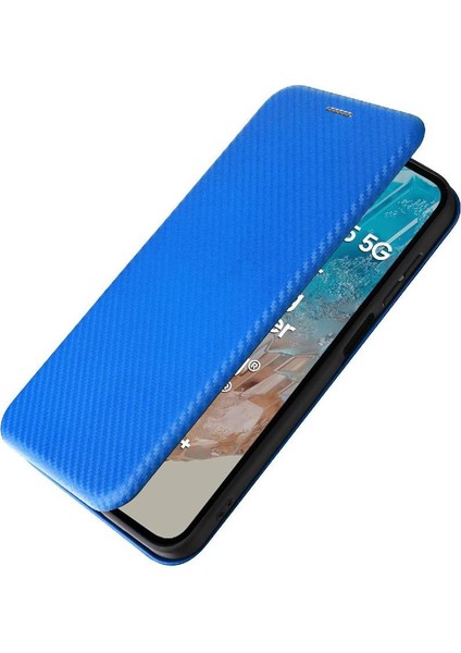 Samsung Galaxy M35 Manyetik Karbon Fiber Deri Için Flip Case Folio Kapak (Yurt Dışından)