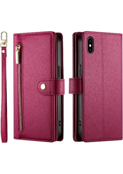IPhone Xs Max Çok Fonksiyonlu Cüzdan Iş Crossbody Için Flip Case (Yurt Dışından) modelleri