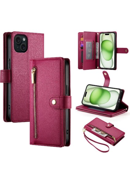 IPhone 15 Için Flip Case Artı Iş Crossbody Kayış Çok Fonksiyonlu (Yurt Dışından) fiyatları