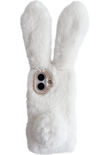 IPhone 16 Için Kılıf Artı Peluş Telefon Kılıfı Sevimli Peluş Tavşan Kulaklar Sonbahar ve (Yurt Dışından)