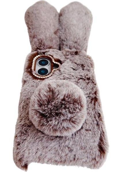 IPhone 16 Için Kılıf Sevimli Peluş Tavşan Kulaklar Peluş Telefon Kılıfı Sonbahar ve (Yurt Dışından) fırsatları