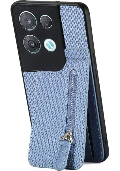 Oppo Oppo 8 Pro 5g Için Kılıf Fermuar Standı Cüzdan Crad Yuvası Manyetik Araba (Yurt Dışından)