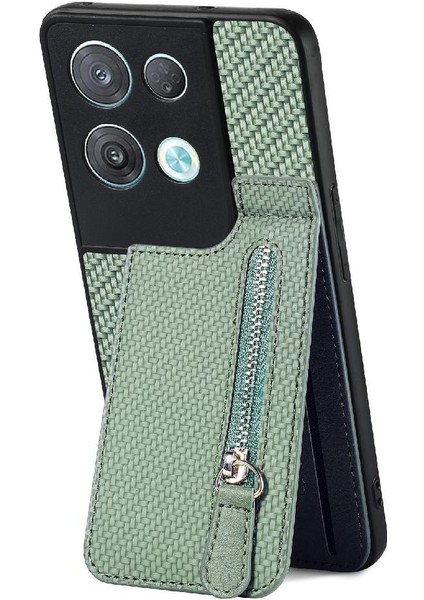 Oppo Oppo 8 Pro 5g Için Kılıf Fermuar Standı Cüzdan Crad Yuvası Manyetik Araba (Yurt Dışından)