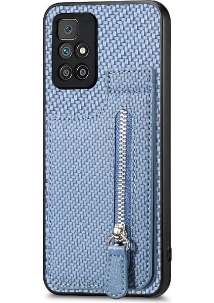 Xiaomi Redmi Için Kılıf 10 Manyetik Araç Montaj Fermuar Cüzdan Standı Crad Yuvası (Yurt Dışından)