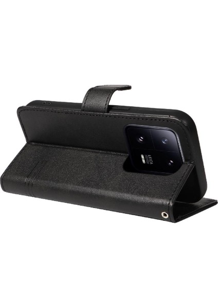 Xiaomi 13 Için Filp Durumda Ayrılabilir Siyah Bilezik Preslenmiş Pu Deri Telefon (Yurt Dışından) modelleri
