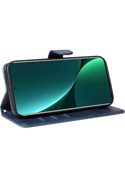 Kredi Kartı Yuvası ile Xiaomi 12 Pro Için Filp Durumda Preslenmiş Pu Deri Telefon (Yurt Dışından)