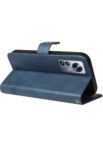Kredi Kartı Yuvası ile Xiaomi 12 Pro Için Filp Durumda Preslenmiş Pu Deri Telefon (Yurt Dışından)