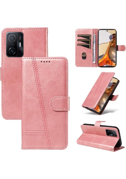 Xiaomi 11T/11T Pro Için Filp Durumda Ayrılabilir Siyah Bilezik Preslenmiş Pu Kılıf (Yurt Dışından) modelleri