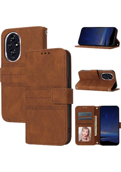 Onur 200 Pro Kickstand Darbeye Koruyucu Pu Deri Için Flip Case (Yurt Dışından)