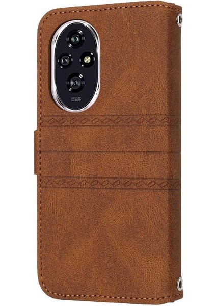 Onur 200 Pro Kickstand Darbeye Koruyucu Pu Deri Için Flip Case (Yurt Dışından)