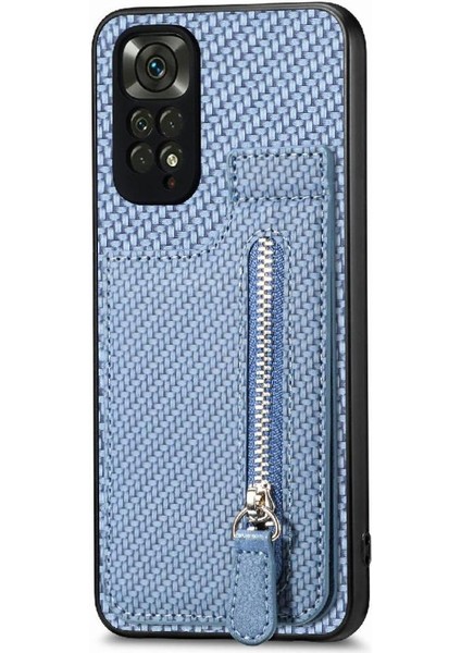 Xiaomi Redmi Not 11 Için Kılıf 4g Crad Yuvası Standı Cüzdan Fermuar Manyetik (Yurt Dışından)