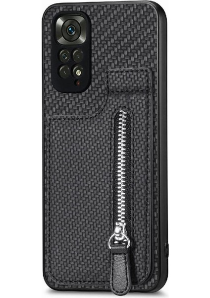 Xiaomi Redmi Not 11 Için Kılıf 4g Crad Yuvası Standı Cüzdan Fermuar Manyetik (Yurt Dışından)