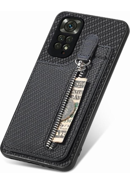 Xiaomi Redmi Not 11 Için Kılıf 4g Crad Yuvası Standı Cüzdan Fermuar Manyetik (Yurt Dışından)