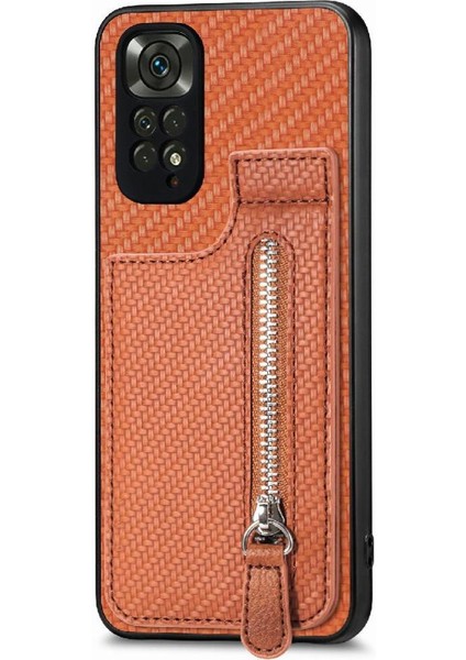 Xiaomi Redmi Not 11 Için Kılıf 4g Crad Yuvası Standı Cüzdan Fermuar Manyetik (Yurt Dışından)