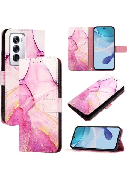Oppo Oppo 12 5g Kickstand Pu Deri Mermer Desen Cüzdan Için Kılıf (Yurt Dışından) indirimleri
