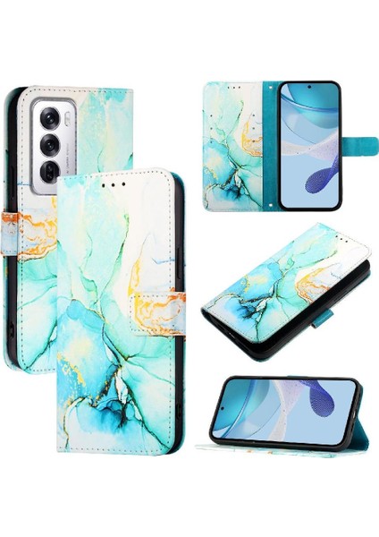 Oppo Oppo 12 5g Kickstand Pu Deri Mermer Desen Cüzdan Için Kılıf (Yurt Dışından) indirimleri