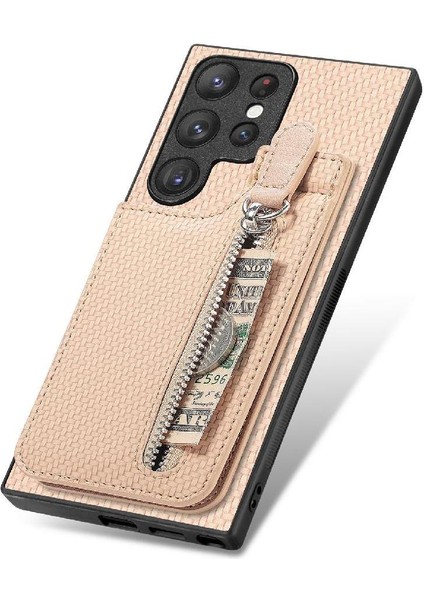 Samsung Galaxy S23 Ultra Fermuar Cüzdan Standı Manyetik Araç Montaj (Yurt Dışından)
