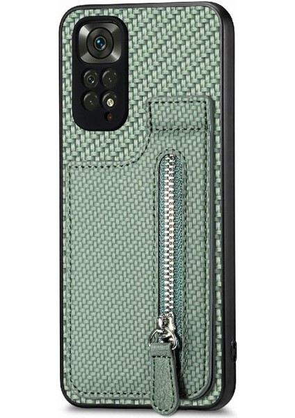 Xiaomi Redmi Not 11 Için Kılıf 4g Crad Yuvası Standı Cüzdan Fermuar Manyetik (Yurt Dışından)