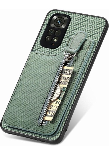 Xiaomi Redmi Not 11 Için Kılıf 4g Crad Yuvası Standı Cüzdan Fermuar Manyetik (Yurt Dışından)