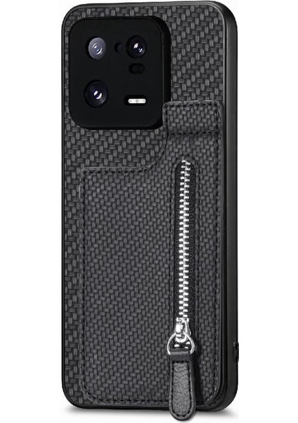 Xiaomi 13 Pro 5g Için Kılıf Standı Crad Yuvası Fermuar Manyetik Araç Montaj Cüzdan (Yurt Dışından)