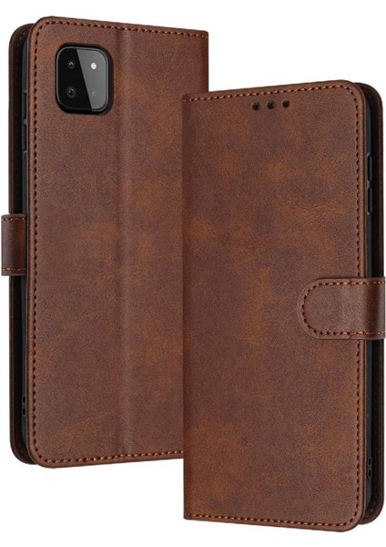 Samsung Galaxy A22 Için Flip Case 5g Pu Deri Saf Renk Kart Yuvası ile (Yurt Dışından)