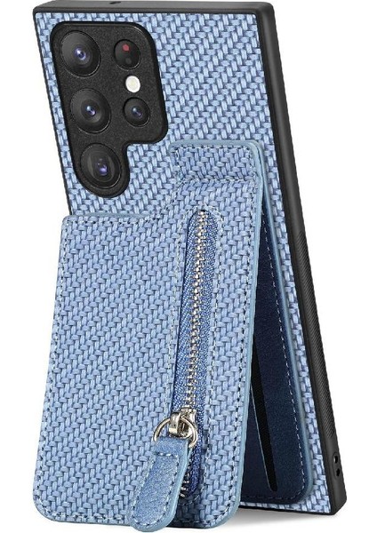 Samsung Galaxy S23 Ultra Fermuar Cüzdan Standı Manyetik Araç Montaj (Yurt Dışından)