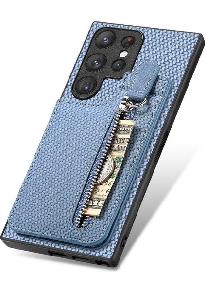Samsung Galaxy S23 Ultra Fermuar Cüzdan Standı Manyetik Araç Montaj (Yurt Dışından)