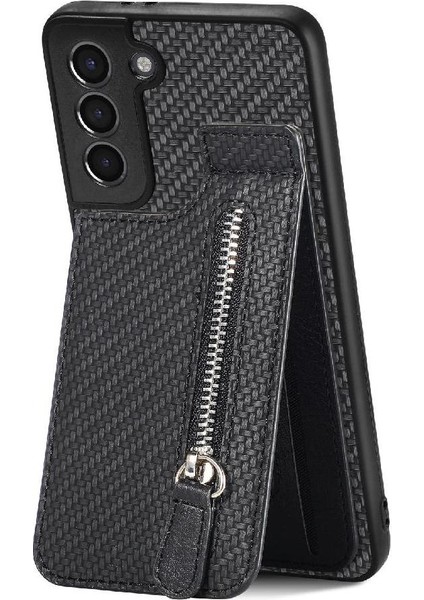 Samsung Galaxy S21 Manyetik Araç Montaj Fermuar Cüzdan Standı Crad (Yurt Dışından)