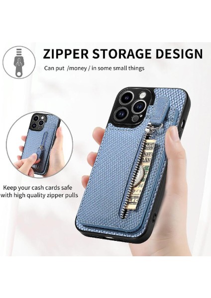 IPhone 13 Için Kılıf Pro Fermuar Cüzdan Crad Yuvası Manyetik Araç Montaj Standı (Yurt Dışından) modelleri