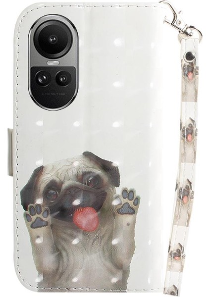Oppo Oppo 10 Pro 5g Için 3D Boyalı Koruyucu Kılıf Cüzdan Pu Deri Kart (Yurt Dışından)