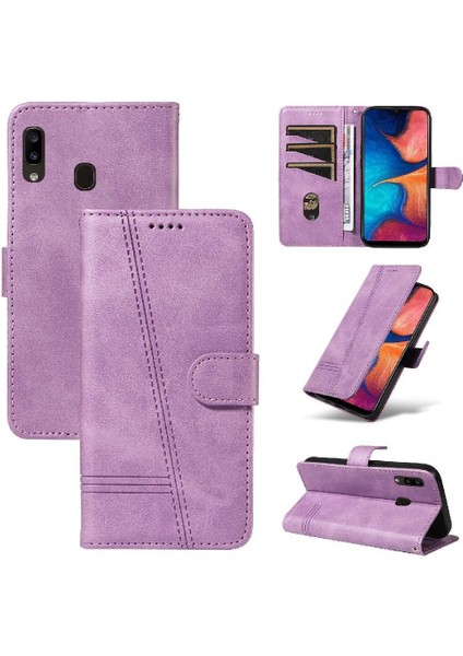 Samsung Galaxy M10S Için Filp Durumda Kredi Kartı Yuvası ile Preslenmiş Pu Deri (Yurt Dışından)