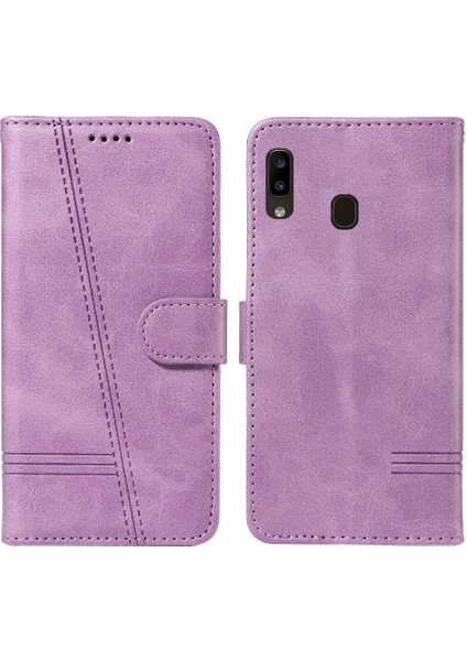 Samsung Galaxy M10S Için Filp Durumda Kredi Kartı Yuvası ile Preslenmiş Pu Deri (Yurt Dışından)
