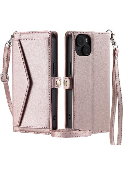 Kadınlar Için Cüzdan Crossbody Durumda IPhone 14 Cüzdan Durumda Fermuar Faturaları (Yurt Dışından)
