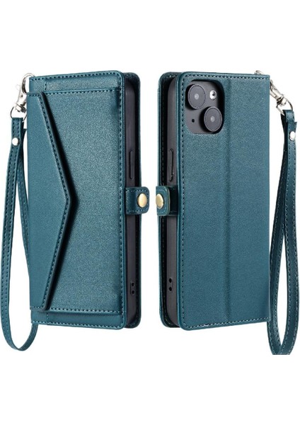 Kadınlar Için Cüzdan Crossbody Durumda IPhone 14 Cüzdan Durumda Fermuar Faturaları (Yurt Dışından)