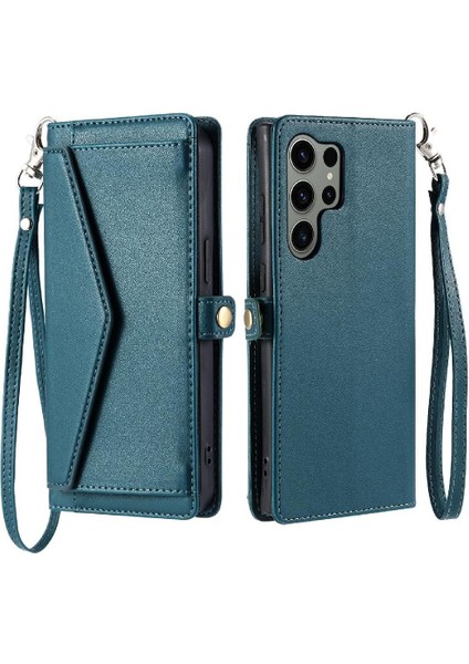 Samsung Galaxy S22 Ultra Kart Tutucu Fermuar Yuvası Için Cüzdan Crossbody Durumda (Yurt Dışından)
