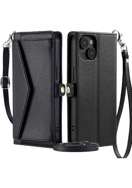 Kadınlar Için Cüzdan Crossbody Durumda IPhone 14 Cüzdan Durumda Fermuar Faturaları (Yurt Dışından)