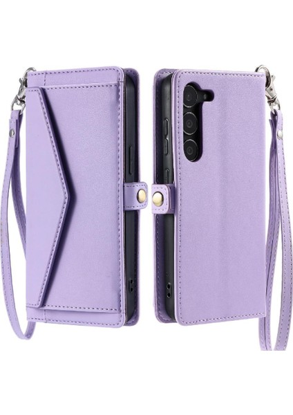 Samsung Galaxy S23 Için Cüzdan Crossbody Durumda Kart Tutucu Fermuar Faturaları Yuvası (Yurt Dışından)