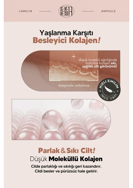 Altın, Kolajen ve Peptit Kompleksi Içeren Serum Lamelin 24K Gold Ampoule