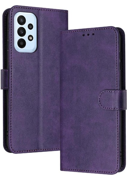 Samsung Galaxy M13 4G/M23 5g Kickstand Pu Deri ile Flip Case (Yurt Dışından)