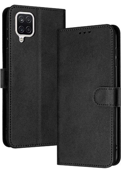 Toka ile Kart Yuvası Pu Deri ile Samsung Galaxy A12 Için Flip Case (Yurt Dışından)