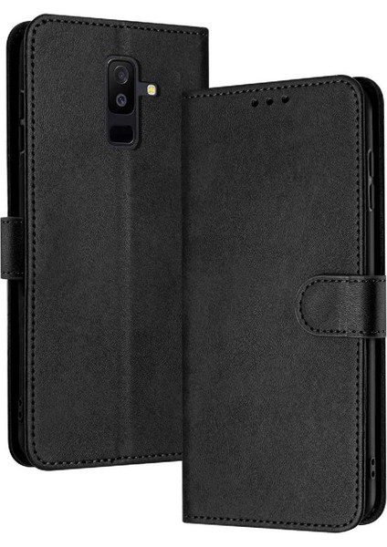 Kart ile Toka ile Samsung Galaxy A6 Artı Pu Deri Için Flip Case (Yurt Dışından)