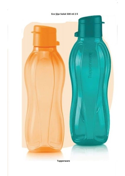 Eco Şişe Suluk 500 ml 2'li Turuncu ve Yeşil Dayanıklı Spor ve Outdoor Kullanım için