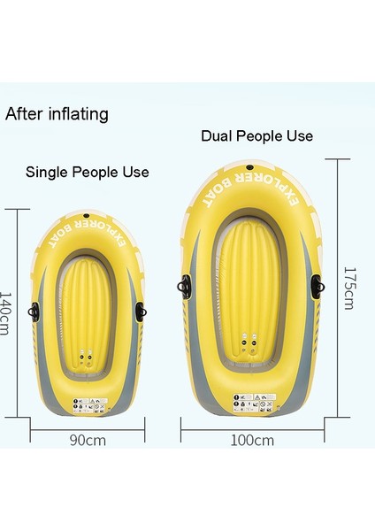 Yuekeda-Pvc Su Eğlence Şişme Bot, Stil: Çift Kişilik Kullanım + El Pompası + Kürek (Yurt Dışından)